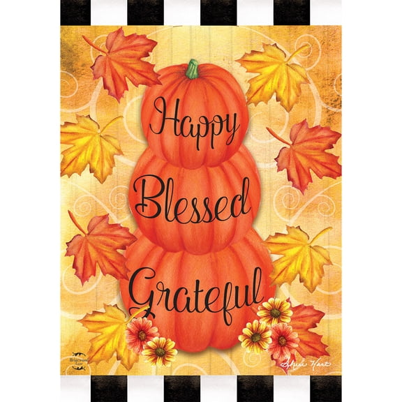 Briarwood Lane Fall Thanksgiving Garden Flag 12x18 For Outdoor Happy Blessed Grateful Autumn For Thanksgiving Garden Flag Flags For Outside