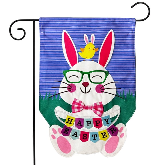 Briarwood Lane Happy Easter Bunny Burlap Garden Flag