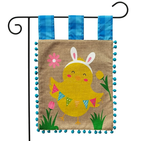 Briarwood Lane Happy Easter Hcick Burlap Garden Flag