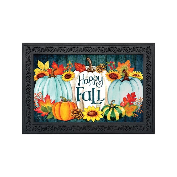 Briarwood Lane Doormat 30x18 Indoor Outdoor Happy Fall Pumpkins Primitive For Fall Doormat