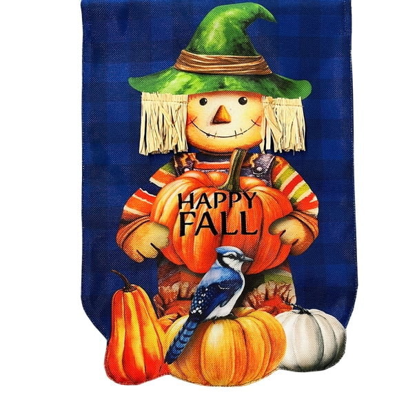 Briarwood Lane Garden Flag 12x18 For Outdoor Happy Fall Scarecrow Burlap For Fall Garden Flag Flags For Outside