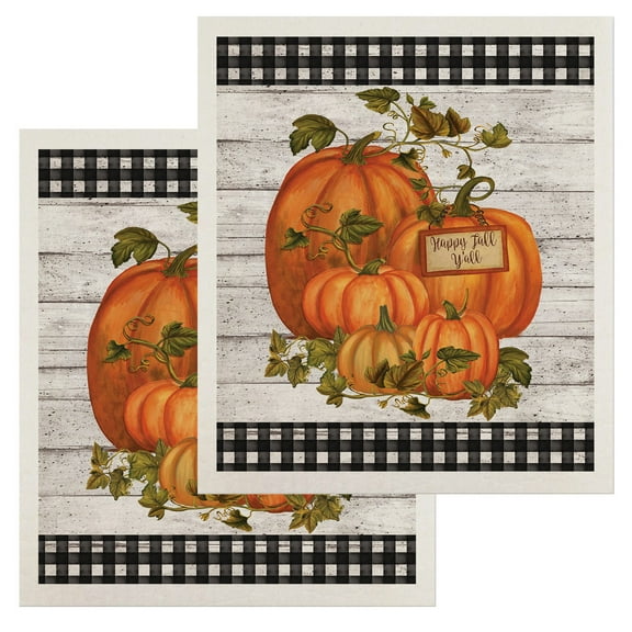 Briarwood Lane Happy Fall Y'all Farmhouse Swedish Dishcloth (2-pack)