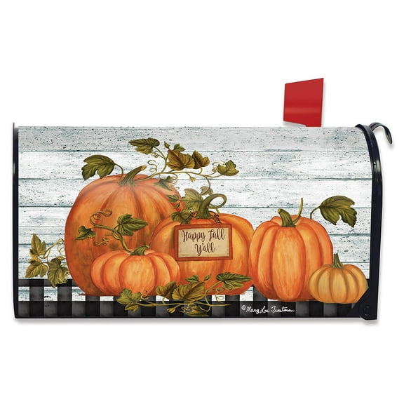Briarwood Lane Happy Fall Y'all Pumpkins Farmhouse Mailbox Cover