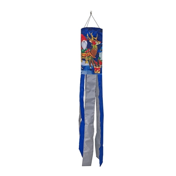 Briarwood Lane Christmas Happy Holidays Gnomes Windsock Wind Twister 40x6 For Christmas Wind Spinner