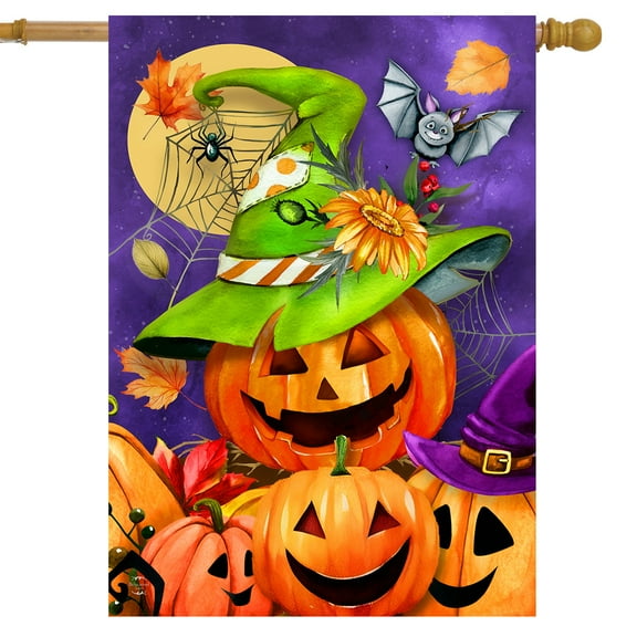 Briarwood Lane Happy Jack-O-Lanterns House Flag