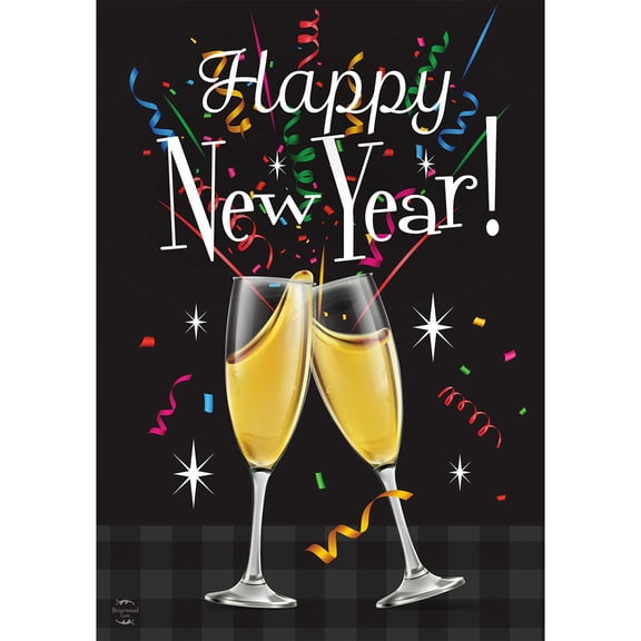 Briarwood Lane New Year's Double Sided House Flag 40x28 For Outdoor Happy New Year For New Year's House Flag