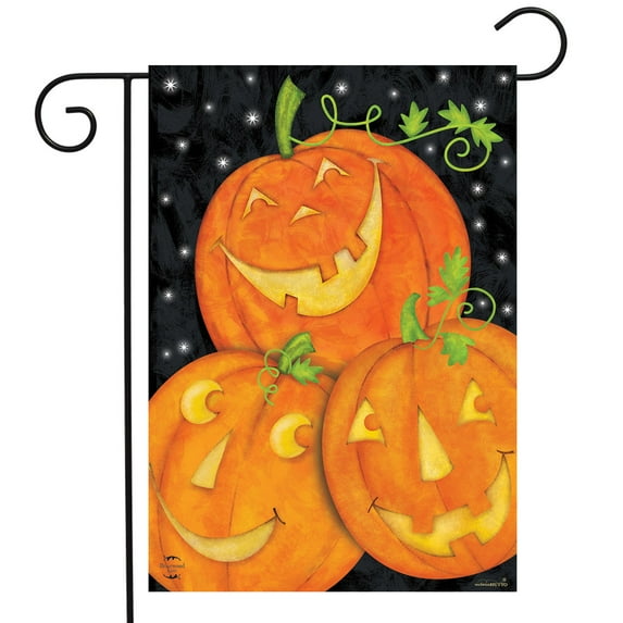 Briarwood Lane Happy Pumpkin Trio Halloween Garden Flag