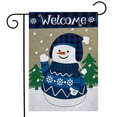 thumbnail image 1 of Briarwood Lane Happy Snowman Burlap Winter Garden Flag, 1 of 4