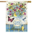thumbnail image 1 of Briarwood Lane Happy Spring Floral Jar House Flag, 1 of 4