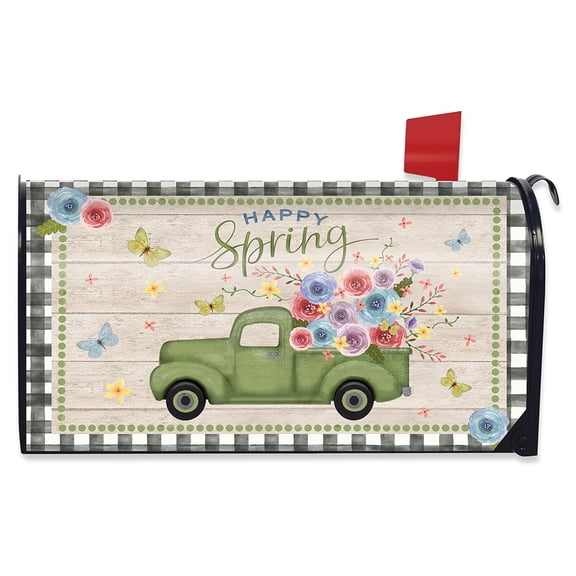 Briarwood Lane Happy Spring Pickup Truck Floral Large Oversized Mailbox Cover