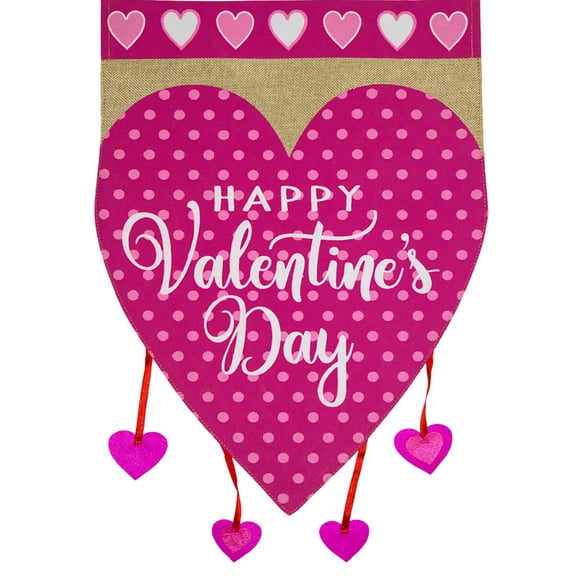 Briarwood Lane Garden Flag 12x18 For Outdoor Happy Valentine's Hearts Burlap For Valentine's Love Garden Flag Flags For Outside