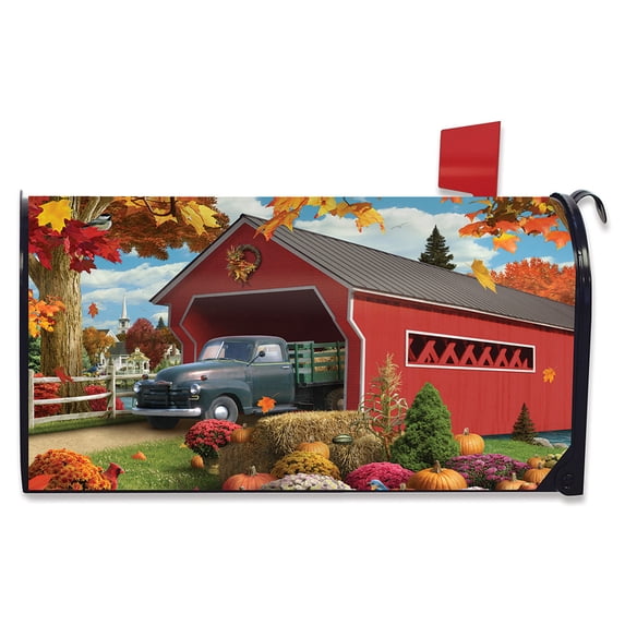 Briarwood Lane Harvest Bridge Autumn Mailbox Cover