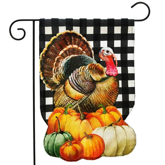 Briarwood Lane Harvest Turkey Burlap Garden Flag
