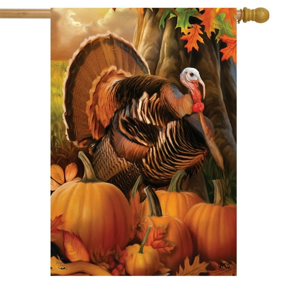 Briarwood Lane Harvest Turkey Fall House Flag