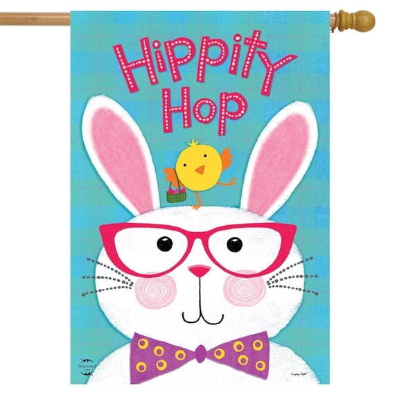 Briarwood Lane Hippity Hop Bunny Easter House Flag
