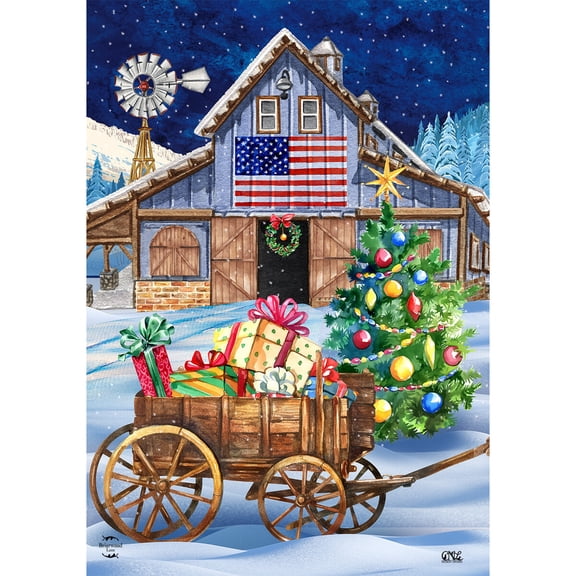Briarwood Lane Christmas Garden Flag 12x18 For Outdoor Holiday Barn For Christmas Garden Flag Flags For Outside