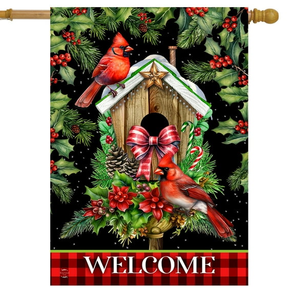 Briarwood Lane Holiday Birdhouse House Flag