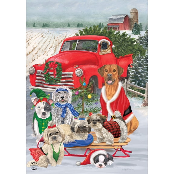 Briarwood Lane Garden Flag 12x18 For Outdoor Holiday Dogs Christmas For Christmas Garden Flag Flags For Outside