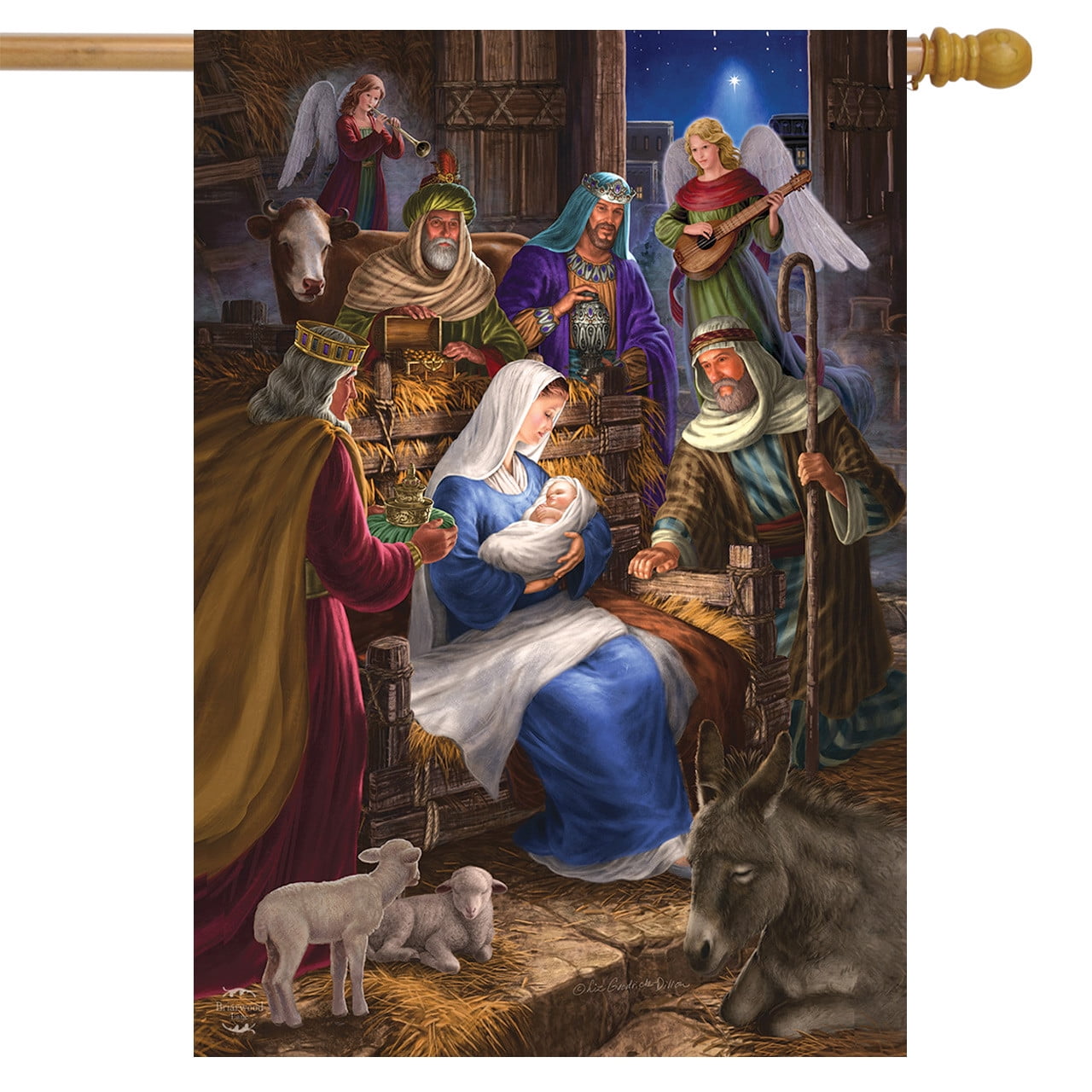Briarwood Lane Holy Family Christmas House Flag