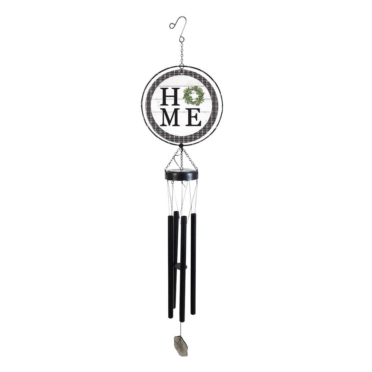 Briarwood Lane Everyday LED Illuminated Solar Powered Glass Suncatcher  Wind Chime 37x8 Home Wind Chime For Outdoors Melodic Metal Windchimes Wind-Chimes