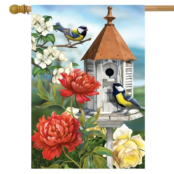 Briarwood Lane Home Sweet Birdhouse Spring House Flag