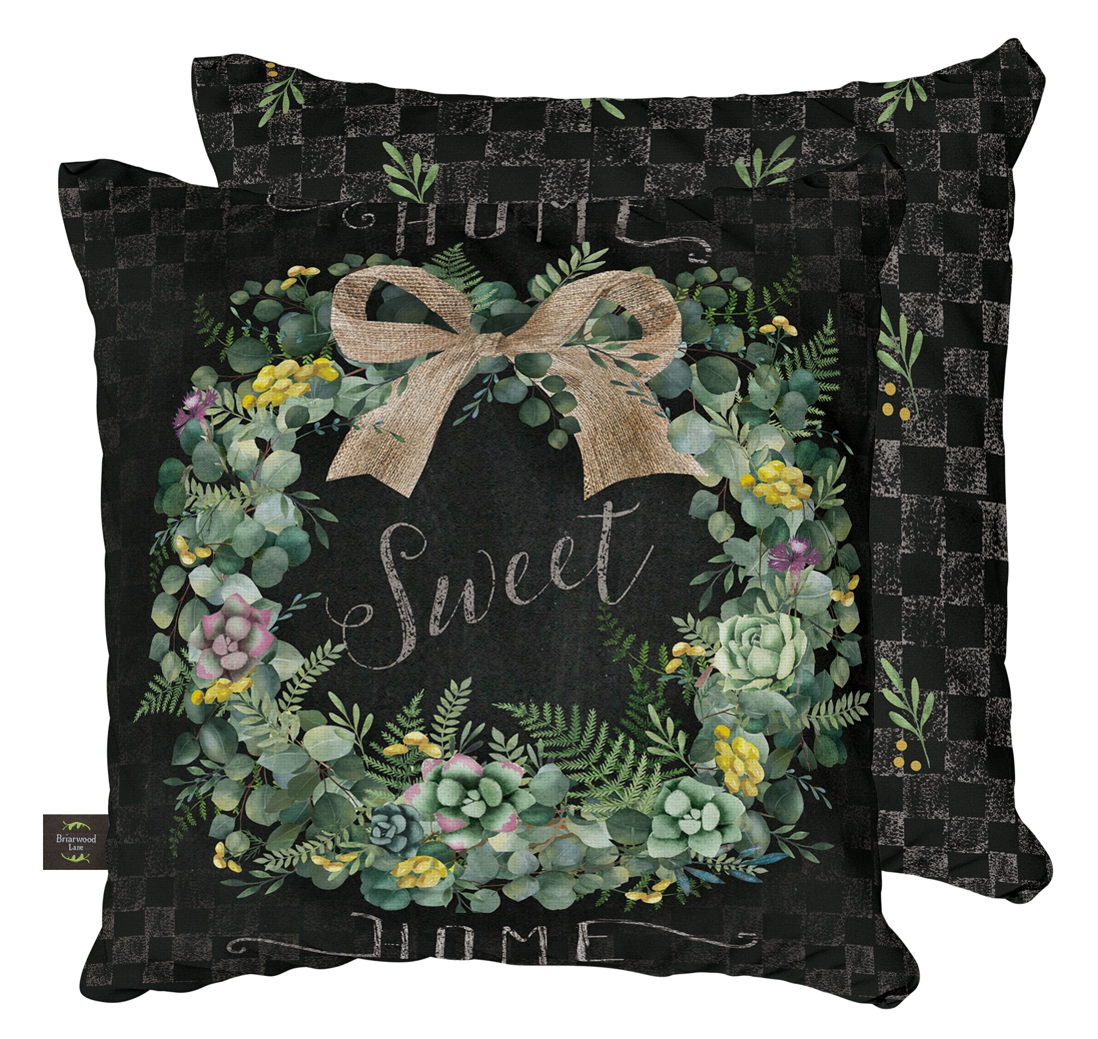 Briarwood Lane Everyday Indoor/Outdoor Pillow 17x17 Home Sweet Home Wreath Pillow