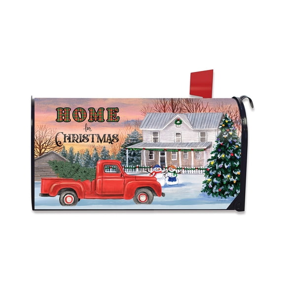 Briarwood Lane Mailbox Cover  - Standard Size - Home For Christmas Pickup For Christmas Mailbox Cover