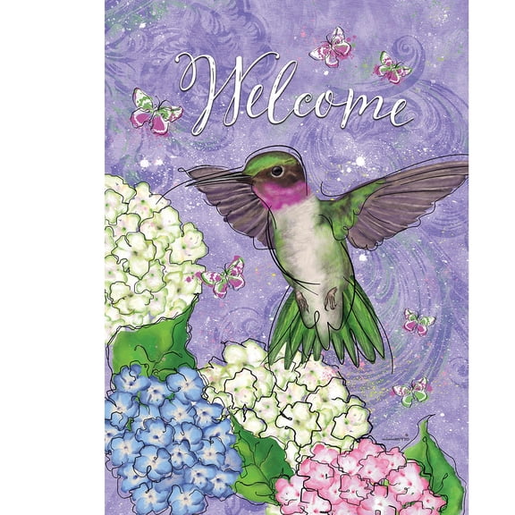 Briarwood Lane Spring Garden Flag 12x18 For Outdoor Hummingbird and Hydrangea For Spring Garden Flag Flags For Outside