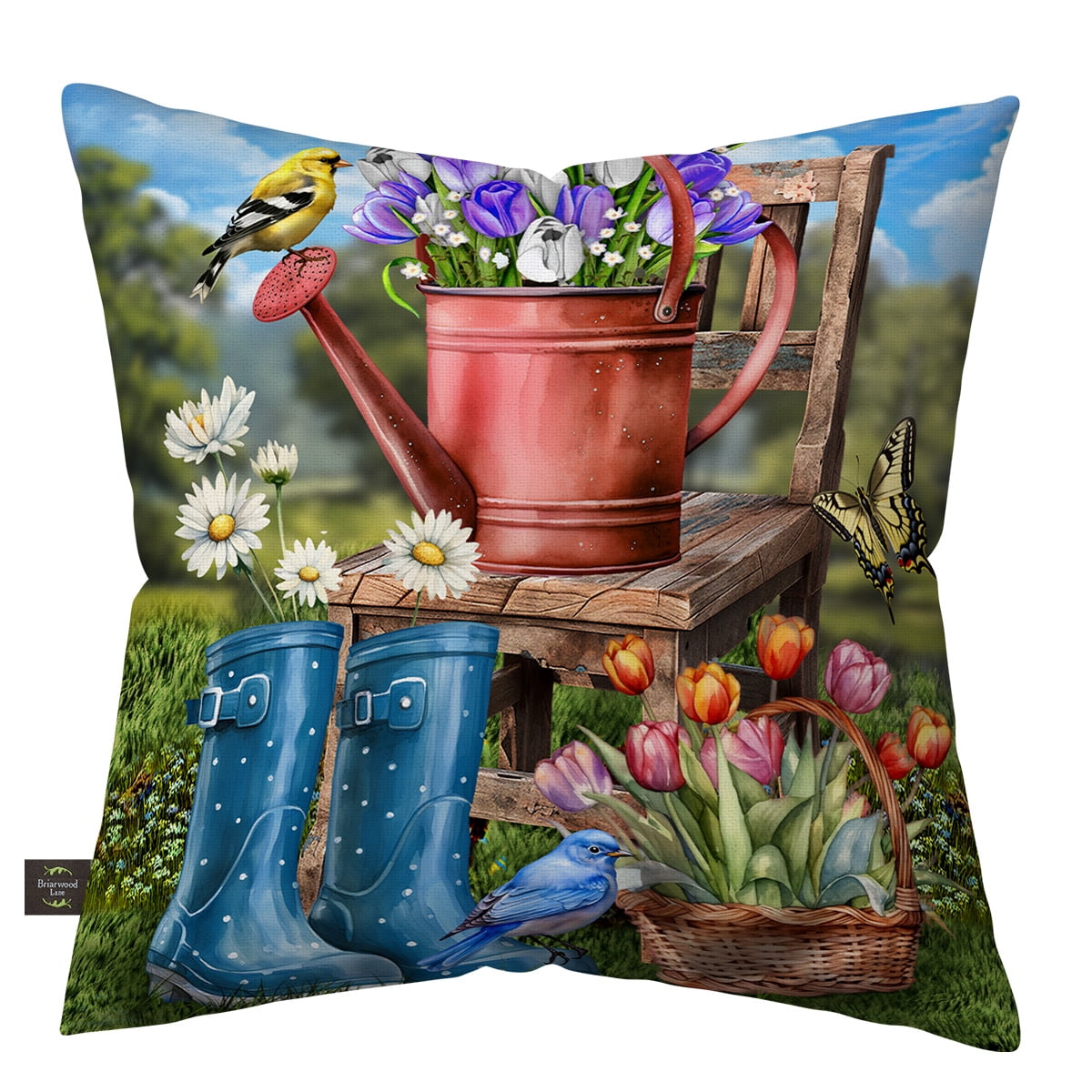 Briarwood Lane Spring Indoor/Outdoor Pillow 17x17 In the Garden For Spring Pillow