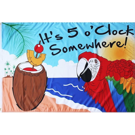 Briarwood Lane It's 5 O'Clock Somewhere Summer Grommet Flag