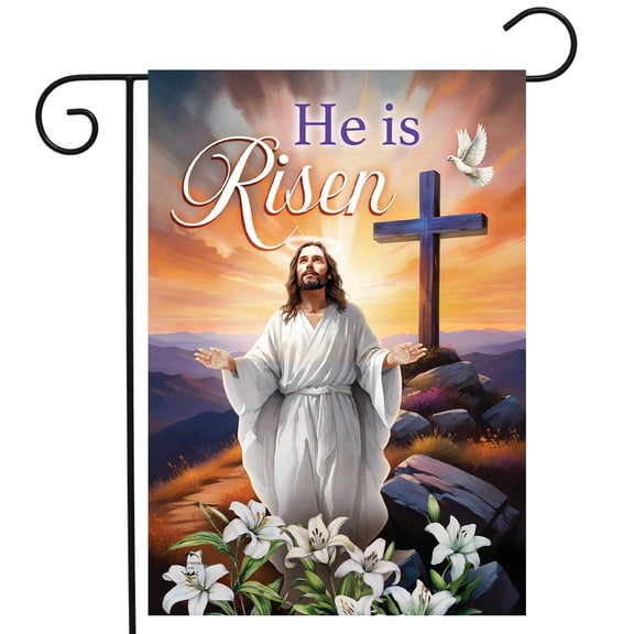 Briarwood Lane Easter Garden Flag 12x18 For Outdoor Jesus Is Risen For Easter Garden Flag Flags For Outside