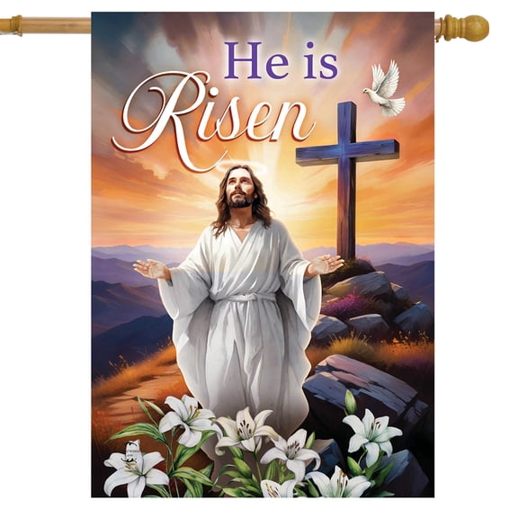 Briarwood Lane Jesus Is Risen House Flag
