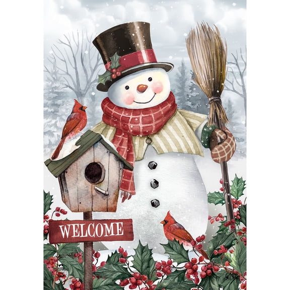 Briarwood Lane Winter Garden Flag 12x18 For Outdoor Jolly Snowman Welcome For Winter Garden Flag Flags For Outside