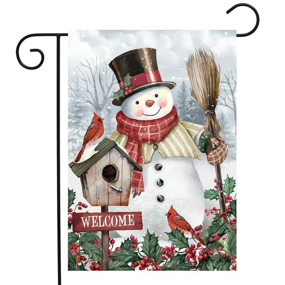 Briarwood Lane Jolly Snowman Welcome Garden Flag