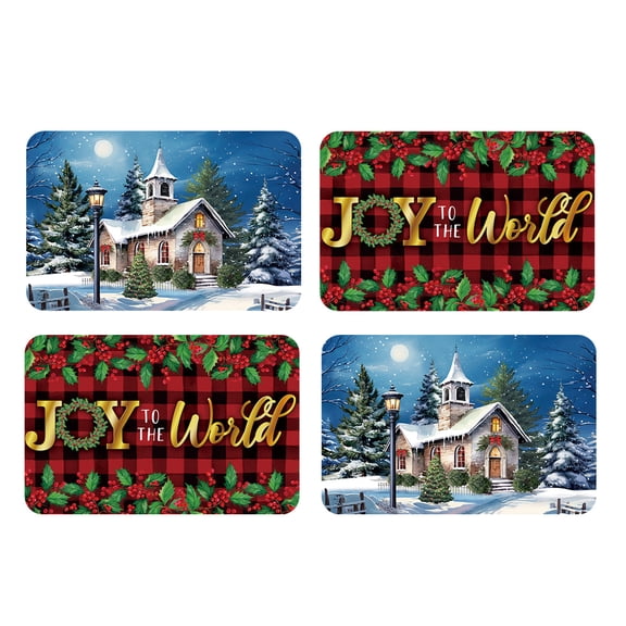 Briarwood Lane Winter Christmas Double Sided Placemat (4-pack) 17x11.25 Joyous World For Christmas Placemat
