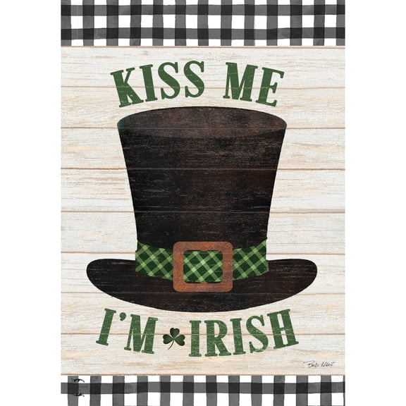 Briarwood Lane St. Patricks Day Garden Flag 12x18 For Outdoor Kiss Me I'm Irish Hat For St. Patricks Day Garden Flag Flags For Outside