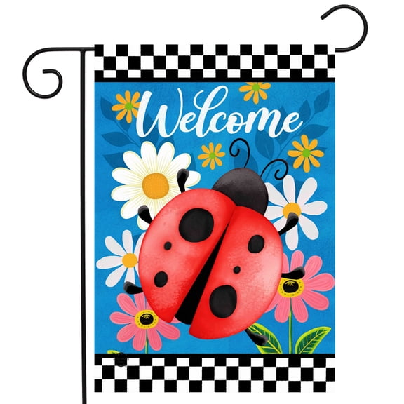 Briarwood Lane Spring Garden Flag 12x18 For Outdoor Ladybug Welcome For Spring Garden Flag Flags For Outside
