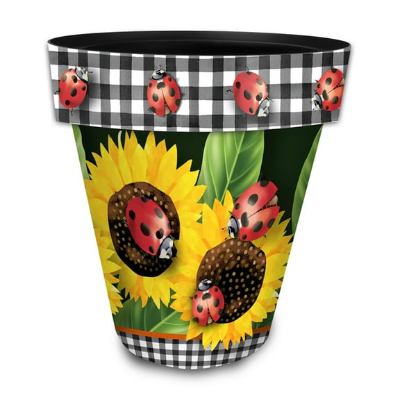 Briarwood Lane Ladybugs and Sunflowers Large Planter