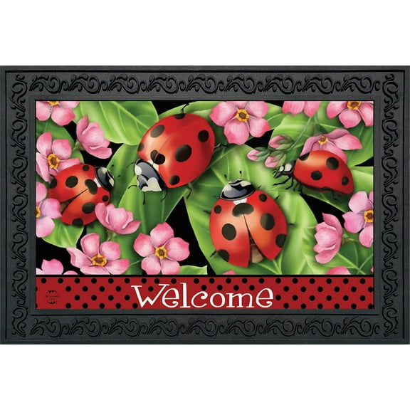 Briarwood Lane Ladybugs on Leaves Spring Doormat