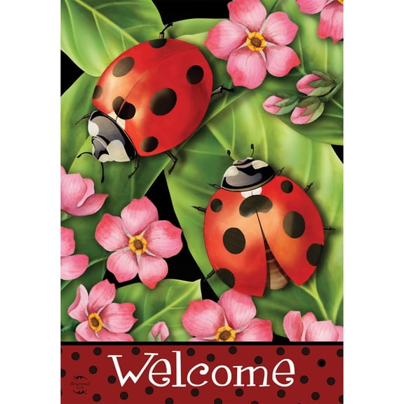 Briarwood Lane Garden Flag 12x18 For Outdoor Ladybugs on Leaves Spring For Spring Garden Flag Flags For Outside
