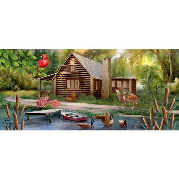 Briarwood Lane Summer Lakeside Cabin Mini Mat 22x10 Indoor Outdoor For Summer Doormat