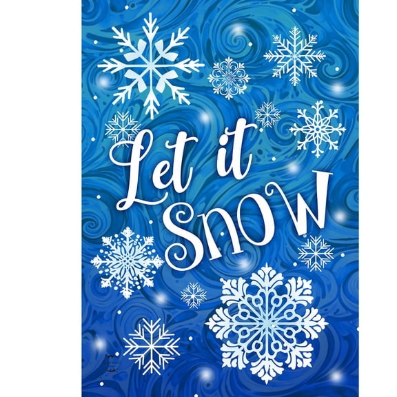Briarwood Lane Winter House Flag 40x28 For Outdoor Let It Snow Snowflakes For Winter House Flag