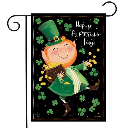 Briarwood Lane Lucky Gold Leprechaun St. Patrick's Day Garden Flag