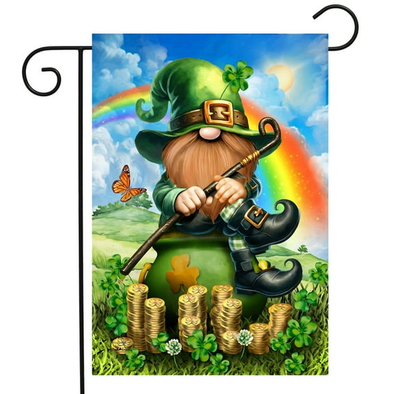 Briarwood Lane Lucky Irish Gnome Garden Flag