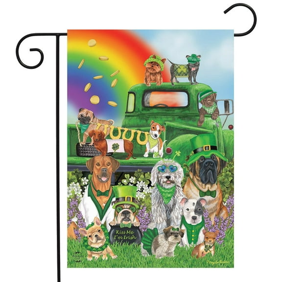 Briarwood Lane Lucky Pups St. Patrick's Day Garden Flag