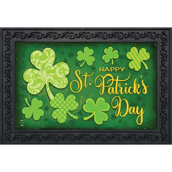 Briarwood Lane St. Patricks Day Doormat 30x18 Indoor Outdoor Lucky Shamrocks For St. Patricks Day Doormat