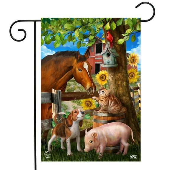 Briarwood Lane Making Friends Farm Animals Garden Flag