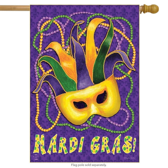 Briarwood Lane Mardi Gras Holiday House Flag