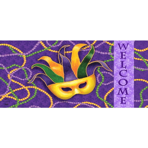 Briarwood Lane Mardi Gras Mini Mat 22x10 Indoor Outdoor For Mardi Gras Doormat