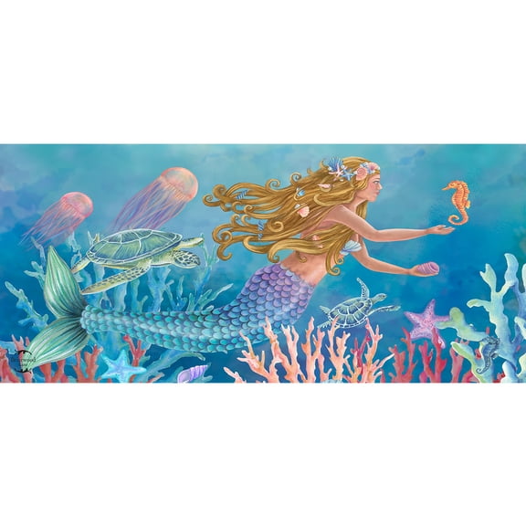 Briarwood Lane Summer Mermaid Mini Mat 22x10 Indoor Outdoor For Summer Doormat